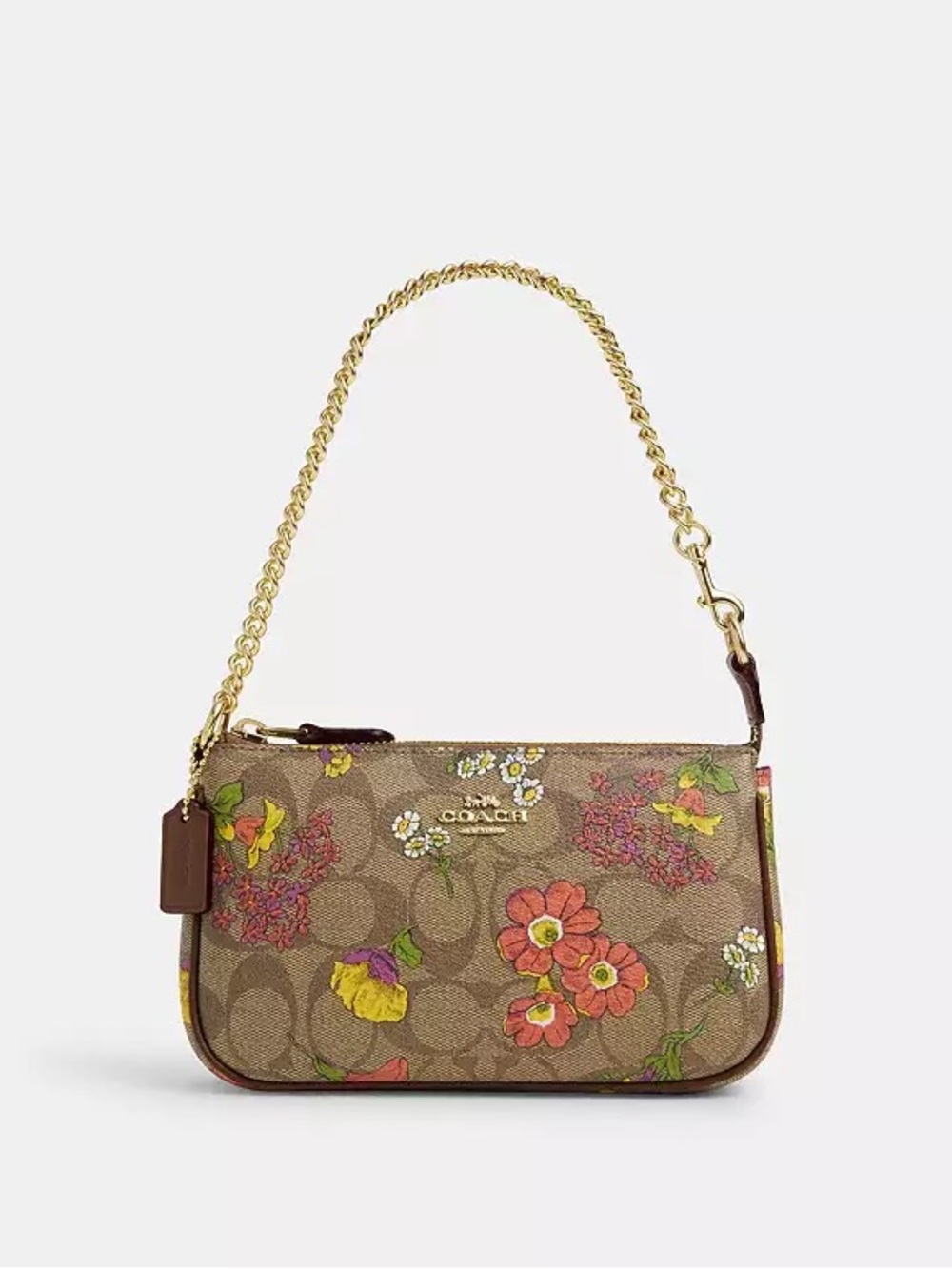 NWT Coach Nolita 19, Signature Canvas w/ Floral Print,Khaki Multi/Gold